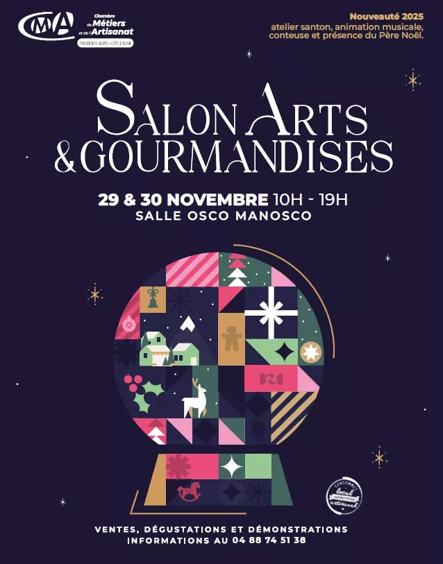 Affiche Salon Arts & Gourmandises MANOSQUE 2025
